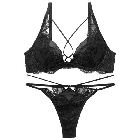 10/1新作!【Reinest】スパイシーサテンレーシィブラジャー&バック透けTバックショーツ［大人気］(ブラック-A65/ショーツM)