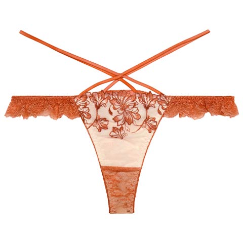 10/27新作!【永尾まりや着用】【Reinest】ビューティフォールフラワーバック透け選べるショーツ[おそろいショーツ](オレンジ/Tバック-M)