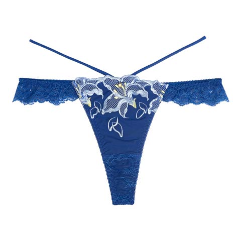 【Reinest】ノクターンブルームリリーバック透け選べるショーツ[おそろいショーツ]［週末セール］(ダークブルー/Tバック-M)