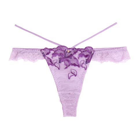 【Reinest】ノクターンブルームリリーバック透け選べるショーツ[おそろいショーツ]［週末セール］(パープル/Tバック-M)