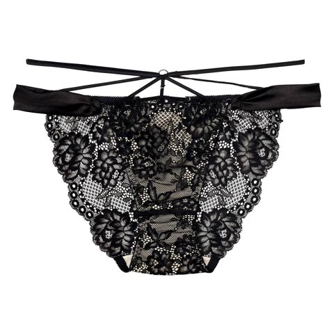 10/8新作!【Reinest】グラマラスサテンコードバック透け選べるショーツ[おそろいショーツ](ブラック/フルバック-M)