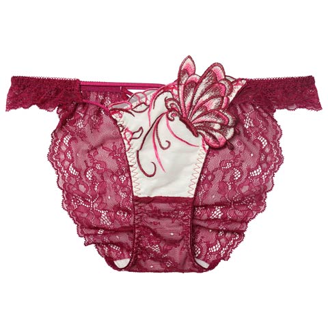 11/26新作!【Reinest】アラベスクパピヨンレースバック透け選べるショーツ[おそろいショーツ](ワイン/フルバック-M)