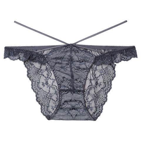 12/17新作!【Reinest】ラグジュアリーレースアップバック透け選べるショーツ[おそろいショーツ](ダークグレー/フルバック-M)