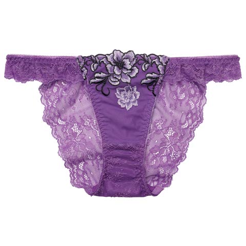 1/26新作!【Reinest】グラマラスブーケバック透け選べるショーツ[おそろいショーツ](パープル/フルバック-M)