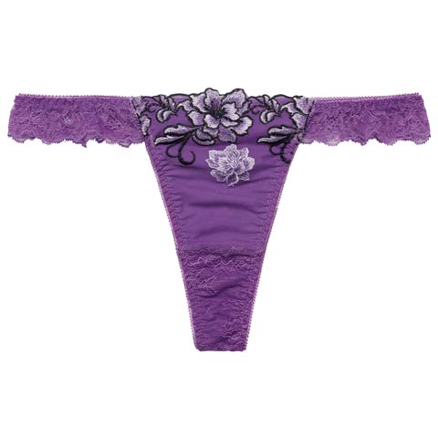 1/26新作!【Reinest】グラマラスブーケバック透け選べるショーツ[おそろいショーツ](パープル/Tバック-M)