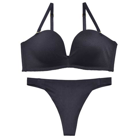 12/24新作!【ノンワイヤー】DIVA BRA series Seamless /シームレス育乳脇高ブラ＆Tバックショーツ［激売れ］(ブラック-A65/ショーツM)