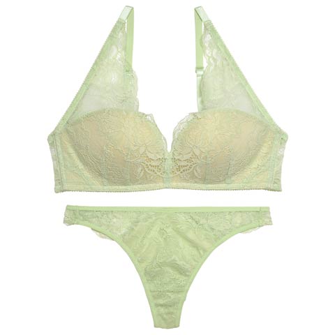 12/24新作!【ノンワイヤー】DIVA BRA series 24h Souffle /24h スフレブラ＆バック透けTバックショーツ［激売れ］(ミント-A65/ショーツM)