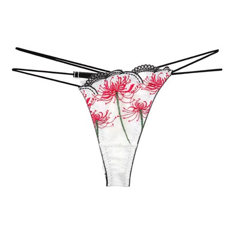 【Reinest】スパイダーリリーレースバック透け選べるショーツ[おそろいショーツ](ホワイト/Ｔバック-M)