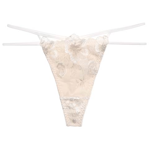 【Reinest】グリッターリュクスフラワーバック透け選べるショーツ[おそろいショーツ](オフホワイト/Ｔバック-M)