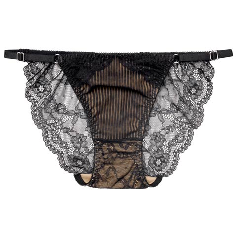 【Reinest】メロウプリーツレースアップバック透け選べるショーツ[おそろいショーツ](ブラック/フルバック-M/ショーツM)