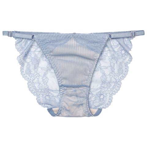 【Reinest】メロウプリーツレースアップバック透け選べるショーツ[おそろいショーツ](ブルーグレー/フルバック-M/ショーツM)