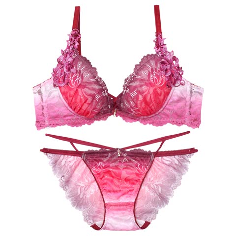 【永尾まりや着用】【Reinest】ブライトマーメイドフラワーブラジャー&バック透けフルバックショーツ［大人気］(サンライズ-A65/ショーツM)