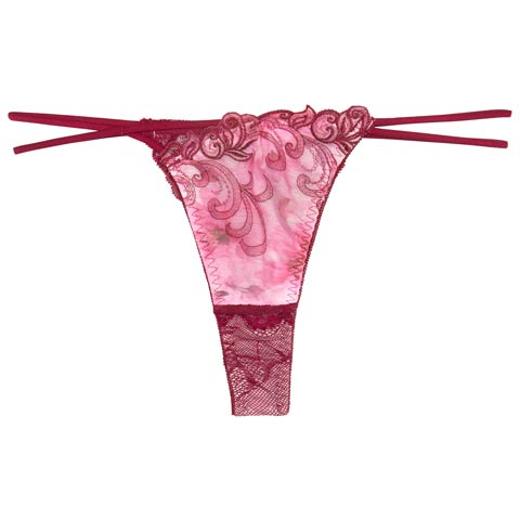 9/26新作!【Reinest】ジュエルアイビーフローラルバック透け選べるショーツ[おそろいショーツ](ボルドー/Tバック-M)