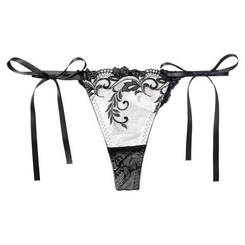 11/14新作!【永尾まりや着用】【Reinest】バロックリーフエンブロイダリーバック透け選べるショーツ[おそろいショーツ](ブラック/Tバック-M)