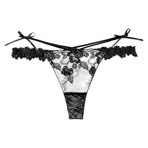 2/18新作!【Reinest】ラディアントブロッサムバック透け選べるショーツ[おそろいショーツ](ブラック/Ｔバック-M)