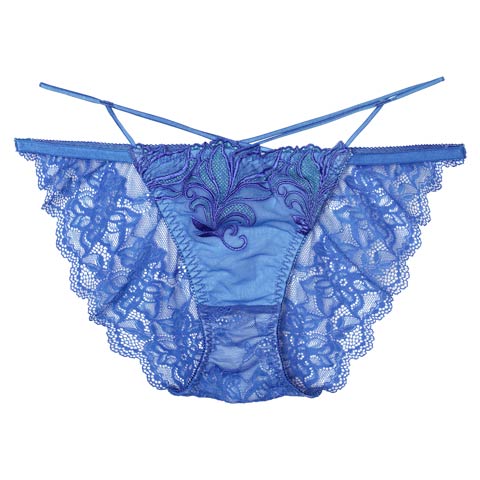 【Reinest】シャイニーフェザーリーフバック透け選べるショーツ[おそろいショーツ](ブルー/フルバック-M)