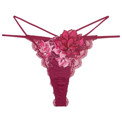 【12月頃再入荷決定★只今リクエスト募集中】【Reinest】グラマラスピオニーコードバック透け選べるショーツ[おそろいショーツ](ピンク/Ｔバック-M)