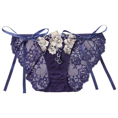 12/3新作!【Reinest】エターナル リッチローズバック透け選べるショーツ[おそろいショーツ](ネイビー/フルバック-M)