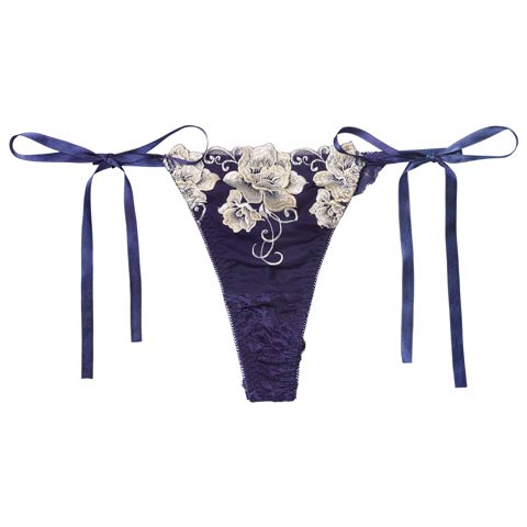 12/3新作!【Reinest】エターナル リッチローズバック透け選べるショーツ[おそろいショーツ](ネイビー/Tバック-M)