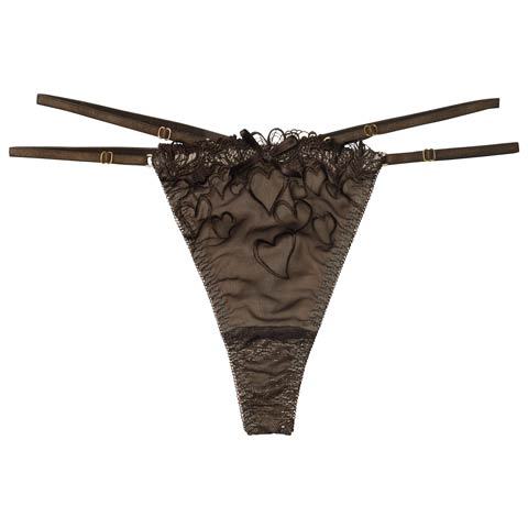 1/14新作!【永尾まりや着用】【Reinest】スピンドルクイーンハートバック透け選べるショーツ[おそろいショーツ](ダークブラウン/Ｔバック-M)