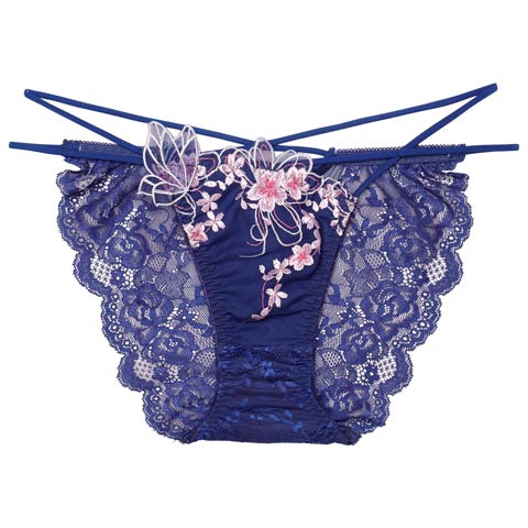 3/4新作!【Reinest】グレイスチェリーブロッサムバック透け選べるショーツ[おそろいショーツ](ネイビー/フルバック-M)