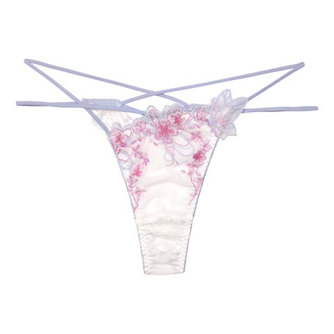 3/4新作!【Reinest】グレイスチェリーブロッサムバック透け選べるショーツ[おそろいショーツ](ホワイト/Tバック-M)