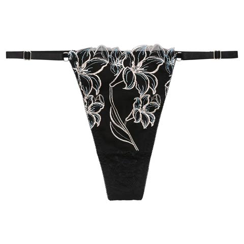 4/1新作!【永尾まりや着用】【Reinest】グラマラスビビッドブロッサムバック透け選べるショーツ[おそろいショーツ](ブラック/Tバック-M)