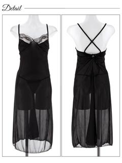 キャミソールシアーフラワーワンピースルームウェア