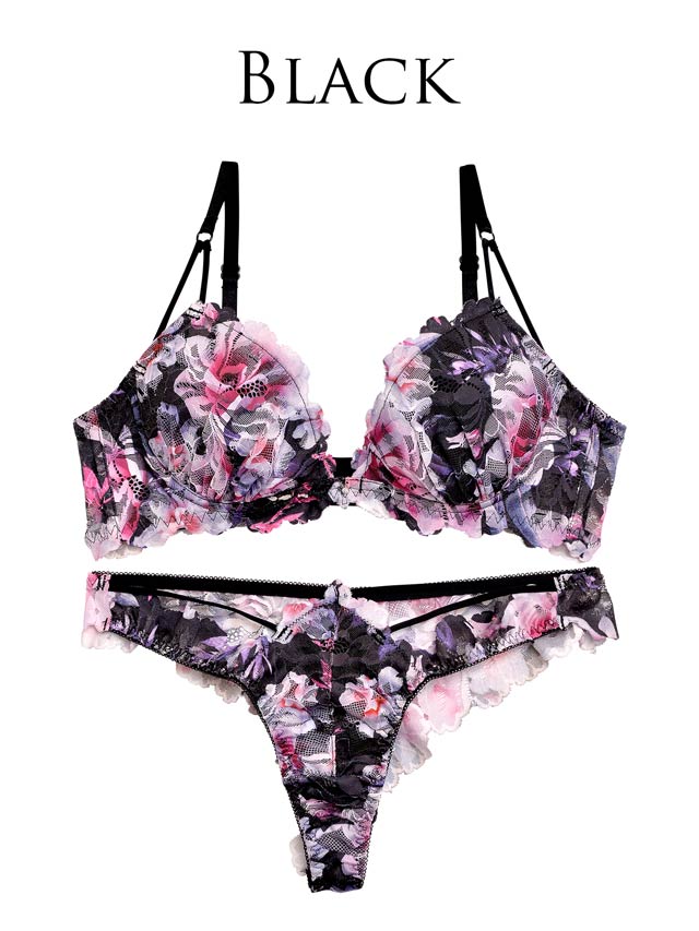 Reinest】ドレッシーフラワーリッチブラジャー&バック透けTバック Reinest】ドレッシーフラワーリッチブラジャー&バック透けTバック