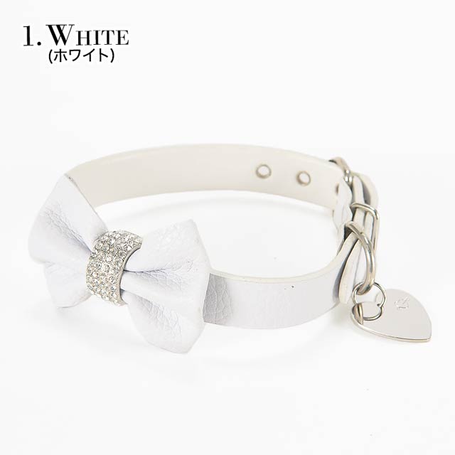 犬用品 ハートチャーム付リボンデザイン首輪 大 下着 ランジェリー ブラジャー通販のdrw ドロー Wt