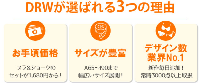 DRWの下着が選ばれる３つの理由
